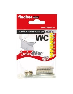 Kit Fijación WC Con Tacos SX8x40mm Espárragos 5.2x75mm Nylon Níquel Fischer