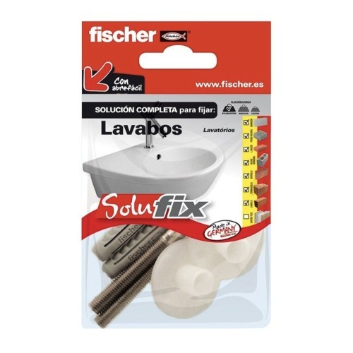Kit Fijación Lavabos 2TacosSX10x50mm 2EspárragosM8x110mm 2TuercasNylon Fischer