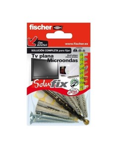 Kit Fijación TV Pantalla Plana Microondas Incluye Taco VH M5 3 Tacos UX 6x35mm 3 Tornillos 4.5x40mm 3 Arandelas M5 Fischer