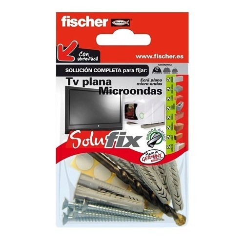 Kit Fijación TV Pantalla Plana Microondas Incluye Taco VH M5 3 Tacos UX 6x35mm 3 Tornillos 4.5x40mm 3 Arandelas M5 Fischer