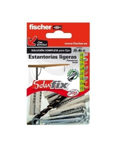 Kit Fijación Estanterías Ligeras 12 Tacos UX 6x35mm 12 Tornillos 4.5x45mm 12 Tornillos Madera FPF-SZ 35x12mm 1 Broca 6mm Fischer