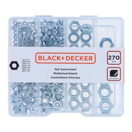 Surtido Tuercas 270Piezas BLACK+DECKER Surtido Tuercas 270Piezas BLACK+DECKER