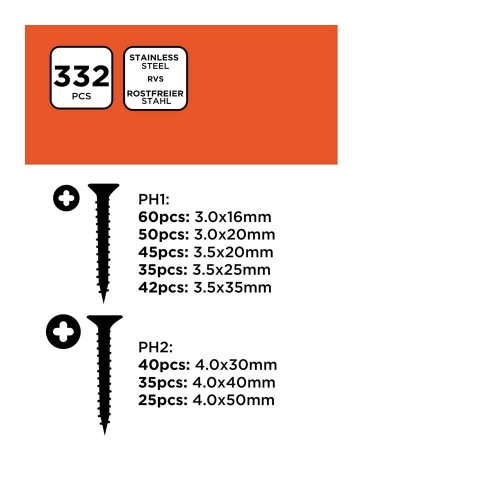 Tornillos Para Madera Cabeza Philips Surtido BLACK+DECKER