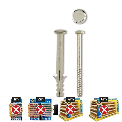 Kit Fijación Inoxidable Vertical Para WC Tornillos6x75mm Tacos8x80mm Tapones CELO