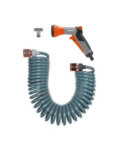Kit Manguera Espiral Flexible 10m Con Pistola Multichorro Gardena