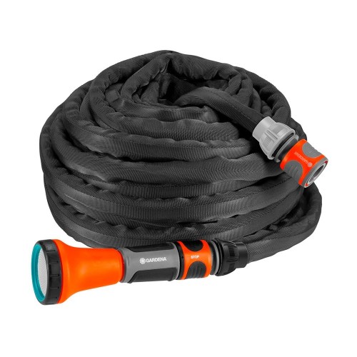 Kit Manguera Textil 15m Ø13mm Gris Con Conectores Gardena