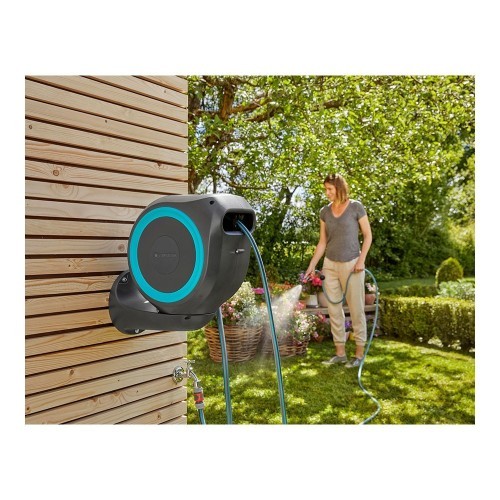 Portamangueras Automático 15m Azul Turquesa Accesorios Incluidos Gardena Portamangueras Automático 15m Azul Turquesa Accesorios Incluidos Gardena