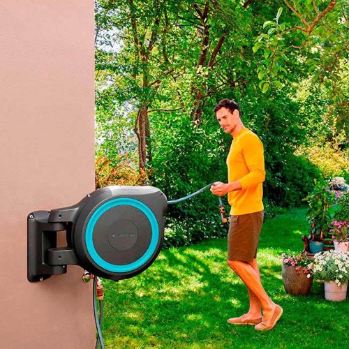 Portamangueras Automático 25m Azul Turquesa Accesorios GARDENA