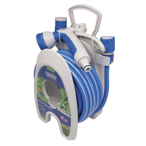 Carro Porta Manguera PVC 10m Ø8mm Pistola 7 Riegos Aqua Control