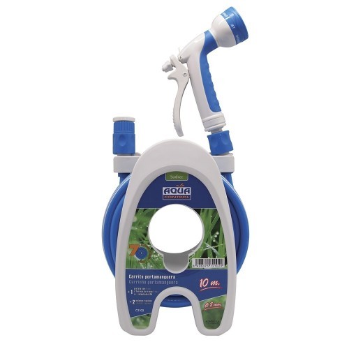 Carro Porta Manguera PVC 10m Ø8mm Pistola 7 Riegos Aqua Control Carro Porta Manguera PVC 10m Ø8mm Pistola 7 Riegos Aqua Control