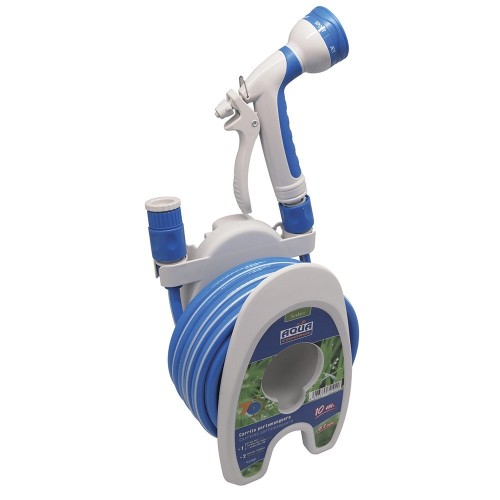 Carro Porta Manguera PVC 10m Ø8mm Pistola 7 Riegos Aqua Control