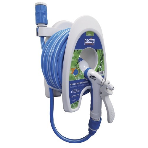 Carro Porta Manguera PVC 10m Ø8mm Pistola 7 Riegos Aqua Control Carro Porta Manguera PVC 10m Ø8mm Pistola 7 Riegos Aqua Control