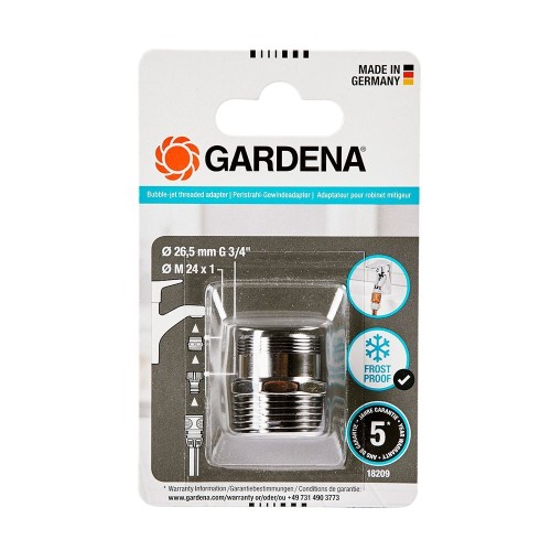 Adaptador Grifo Cocina Acero Inoxidable 26.5mmx24mm Gardena