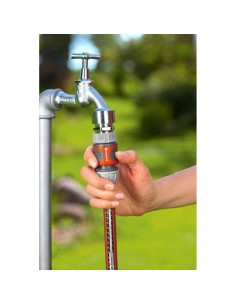 Conector Rápido Agua Polipropileno 19mm Gris Naranja AntiUV AntiAlgas Gardena 2