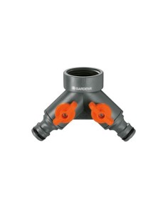Distribuidor Doble Polipropileno 21mm 26.5mm 33.3mm Gris Naranja GARDENA