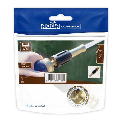 Lanza Regulable Latón Grip Caucho Rosca Hembra 3/4" Aqua Control
