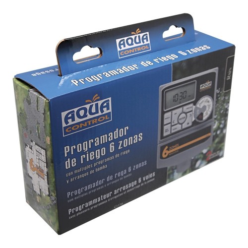 Programador De Riego Para 6 Zonas LCD 1.5V 2xAA Aqua Control