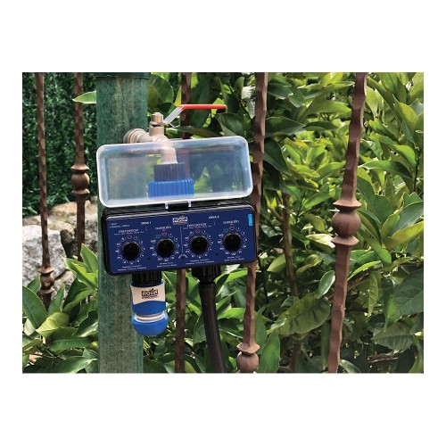 Programador Riego Doble Salida Duración120min PilasAA Presión6Bar Aqua Control