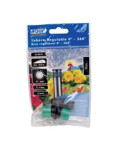 Tobera Riego Polietileno 3.5-4m Regulable 0-360° Pack 2 Unidades Aqua Control 2