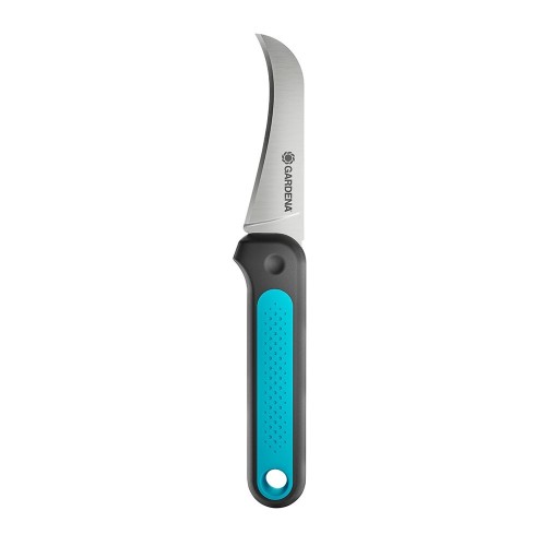 Cuchillo Acero Inoxidable Hoja Curva Funda Incluida Gardena
