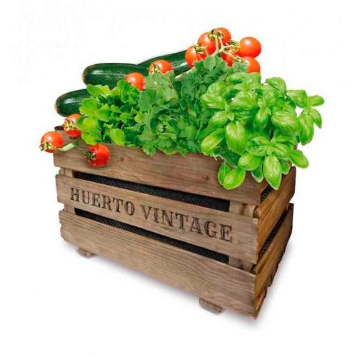 Kit Huerto Urbano Madera 50x35x30cm Incluye Semillas y Sustrato AGREEN