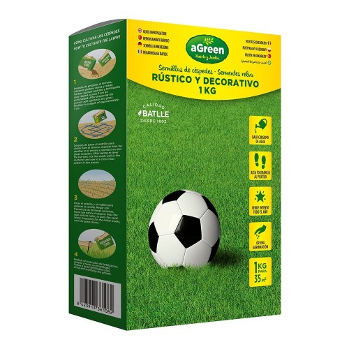 Semilla Césped Rústico Decorativo 1kg Alta Densidad AGREEN