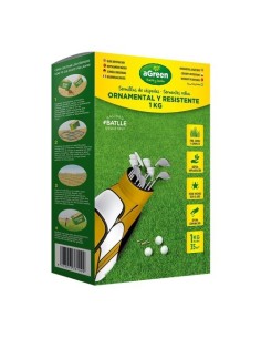 Semilla Césped Ornamental Resistente 1kg Verde AGREEN