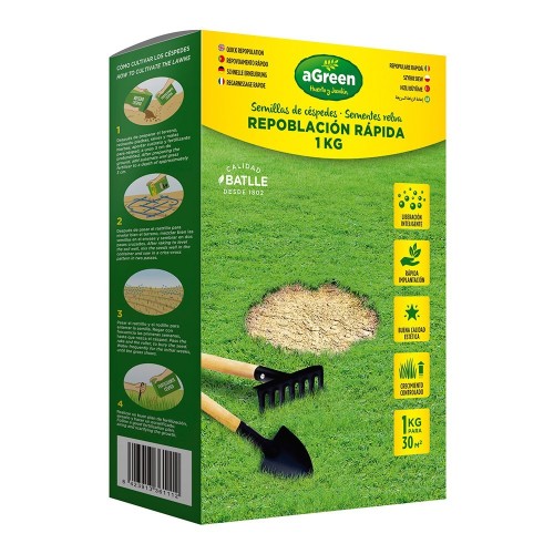 Semillas Césped Con Fertilizante Liberación Controlada 1kg AGREEN