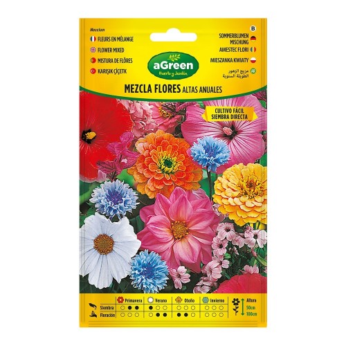 Semillas Flores Altas Anuales Mezcla Sobre AGREEN