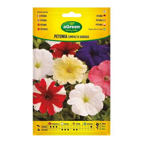 Semillas Petunia Compacta Variada Anual Altura30cm AGREEN
