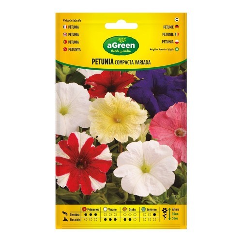 Semillas Petunia Compacta Variada Anual Altura30cm AGREEN