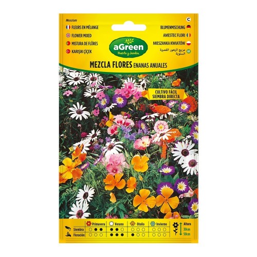 Semillas Flores Enanas Anuales Mezcla 30-50cm AGREEN