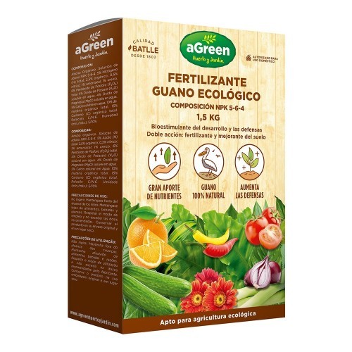 Fertilizante Ecológico Guano 1.5kg Uso Universal AGREEN