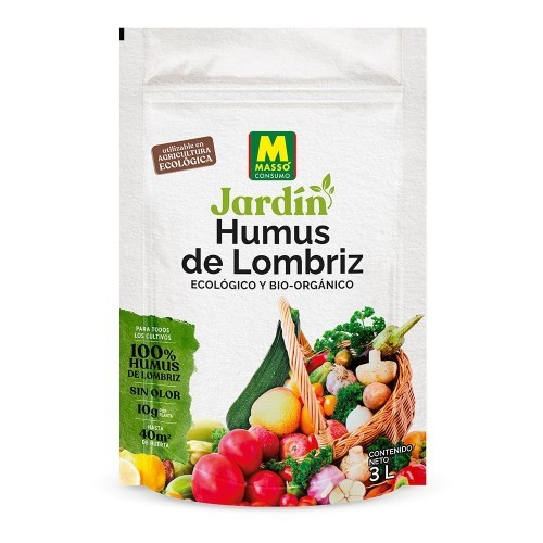 Abono Orgánico Humus De Lombriz 3L Ecológico Bio Massó