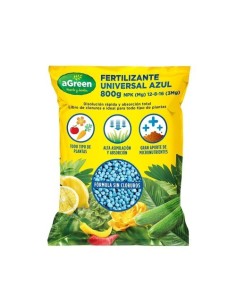 Fertilizante Universal Granulado 800g Azul Exterior Alta Solubilidad AGREEN