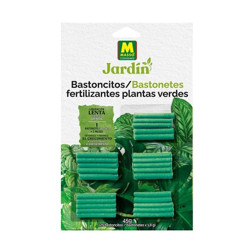 Fertilizante Bastoncitos Liberación Lenta Plantas Verdes 25 Unidades MASSÓ