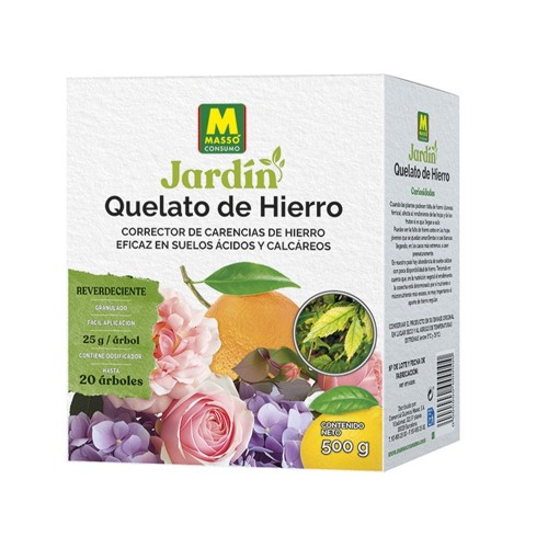 Fertilizante Granulado Quelato De Hierro 500g NK 2.4Fe 3N 15K MASSÓ