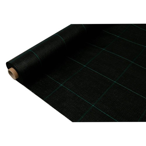 Malla Antihierba Polipropileno 1x25m 100g/m2 Negra Protección UV FAURA