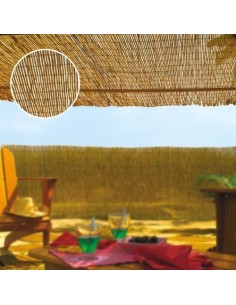 Cañizo Bambú Natural 2-4mm 1x5m Marrón Alambre Plastificado FAURA