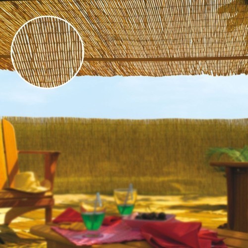 Cañizo Bambú Natural 2-4mm 1x5m Marrón Alambre Plastificado FAURA