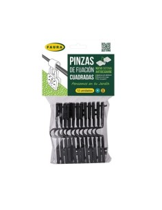 Pinza Fijación Polietileno 40x46mm Negro Blister 12 Unidades FAURA