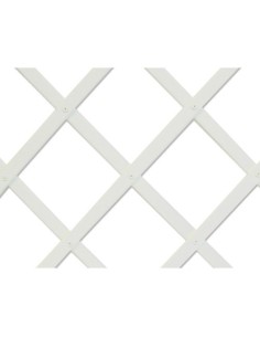 Celosía PVC Plegable 0.5x1.5m Listones 22x6mm Blanco AntiUV Faura