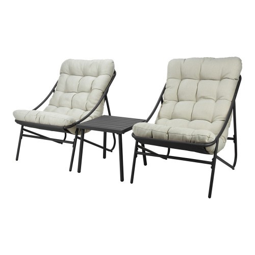 Conjunto Jardín Metal 3Piezas Cojines Antracita NULL