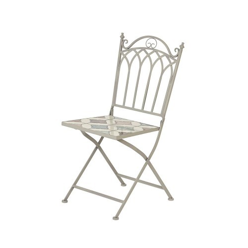 Silla Metálica Plegable 38x50x89cm Mosaico Exterior Marrakech BASICS