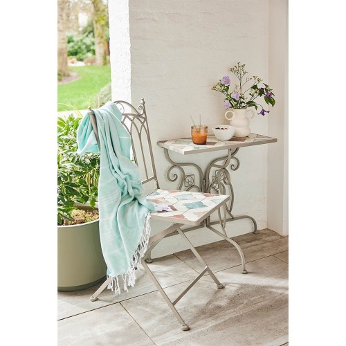 Silla Metálica Plegable 38x50x89cm Mosaico Exterior Marrakech BASICS