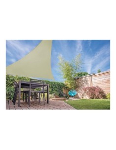Toldo Vela Triángulo Polietileno 3.6x3.6x3.6m Arena SPF50 Ojales AMBIANCE