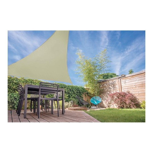 Toldo Vela Triángulo Polietileno 3.6x3.6x3.6m Arena SPF50 Ojales AMBIANCE
