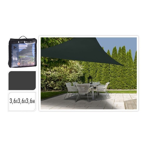 Toldo Vela Poliéster 360x360x360cm Gris Oscuro AMBIANCE