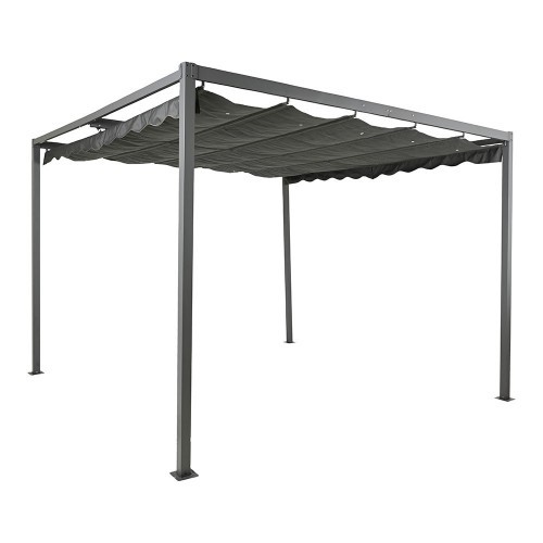 Pérgola Aluminio 300x300x220cm Tubo28x70x1mm Gris Antracita NULL