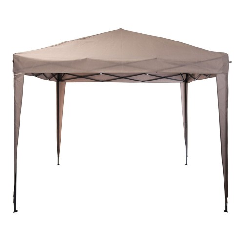 Carpa Plegable Acero 3x3x2.45m Poliester Gris Bolsa Transporte AMBIANCE